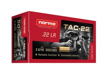CARTOUCHE 22LR NORMA TAC-22  BOITE DE 50X