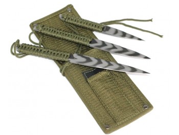 3 Couteaux de jet Kaki